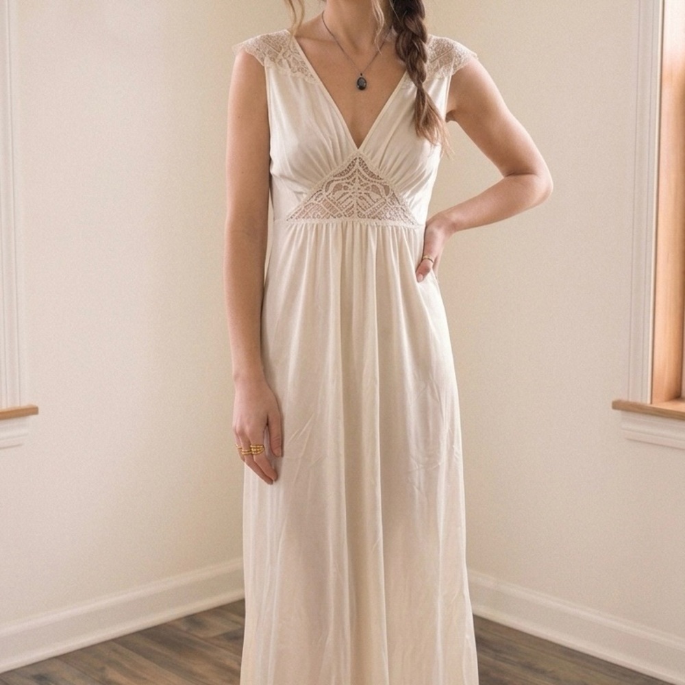 Vintage Diane Von Furstenberg nylon and lace nightgown